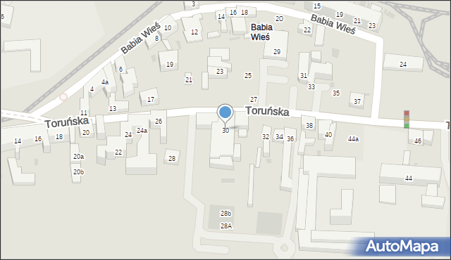 Bydgoszcz, Toruńska, 30, mapa Bydgoszczy