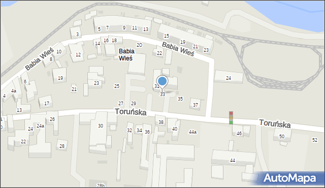 Bydgoszcz, Toruńska, 33, mapa Bydgoszczy