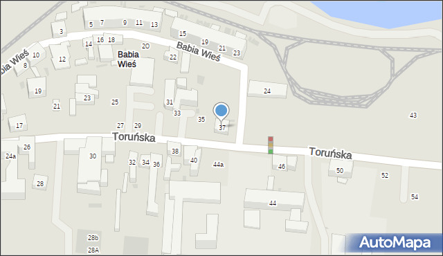 Bydgoszcz, Toruńska, 37, mapa Bydgoszczy