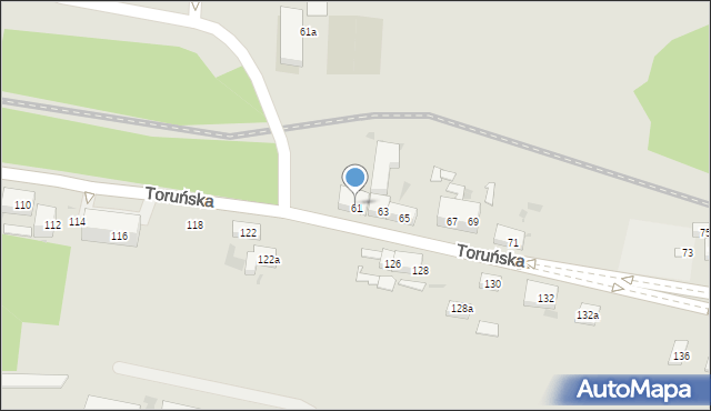 Bydgoszcz, Toruńska, 61, mapa Bydgoszczy