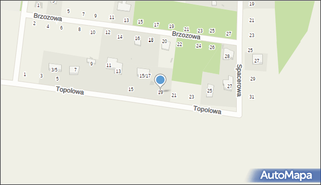 Czarnocin, Topolowa, 19, mapa Czarnocin