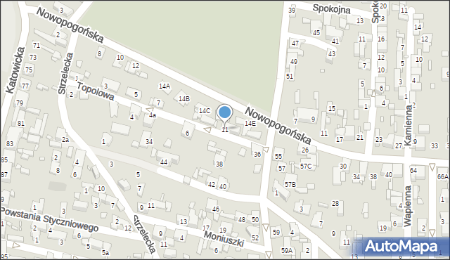 Czeladź, Topolowa, 11, mapa Czeladź