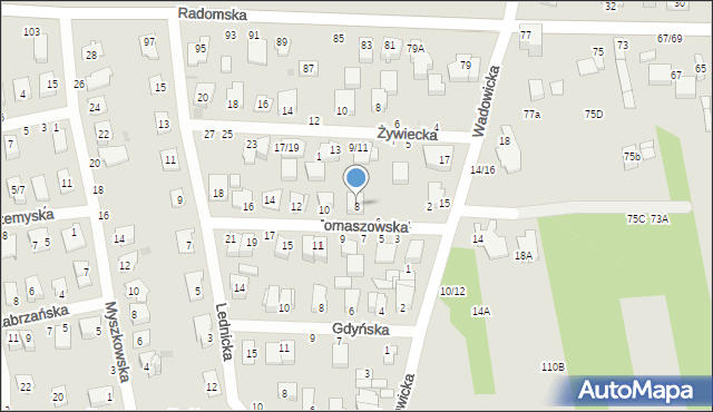 Częstochowa, Tomaszowska, 8, mapa Częstochowy