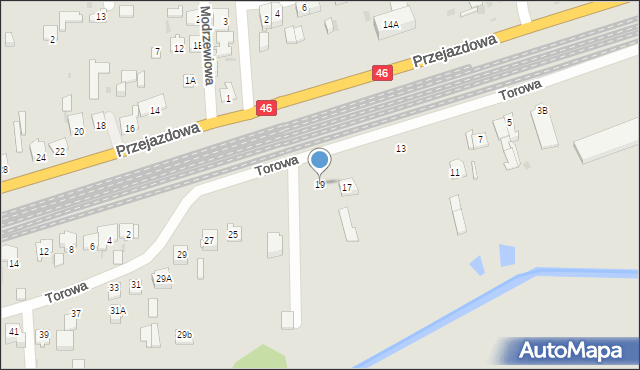 Częstochowa, Torowa, 19, mapa Częstochowy