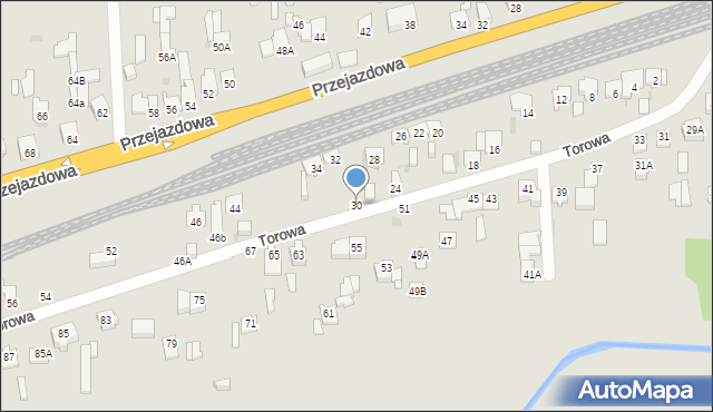 Częstochowa, Torowa, 30, mapa Częstochowy