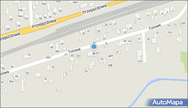 Częstochowa, Torowa, 55, mapa Częstochowy