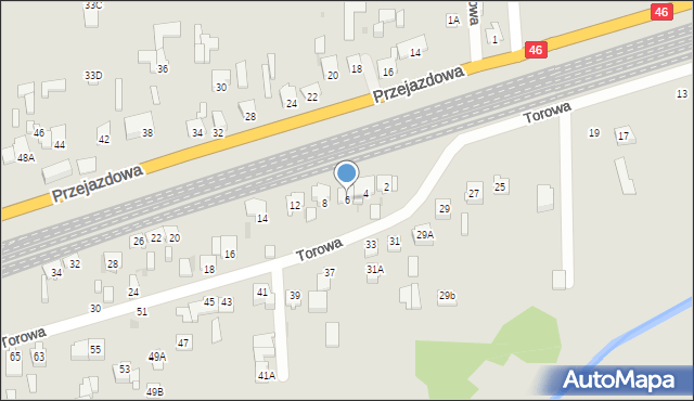 Częstochowa, Torowa, 6, mapa Częstochowy