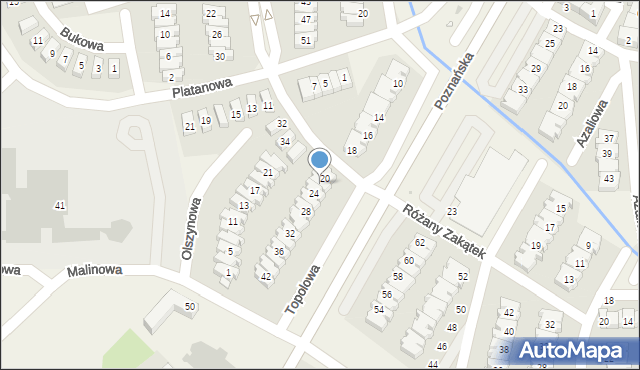 Dąbrówka, Topolowa, 22, mapa Dąbrówka