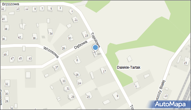 Dalekie-Tartak, Topolowa, 18, mapa Dalekie-Tartak