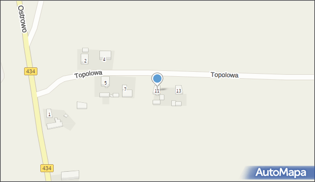 Drzonek, Topolowa, 11, mapa Drzonek