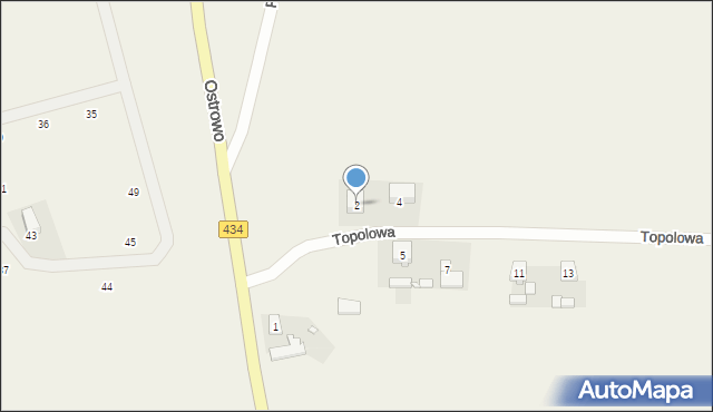 Drzonek, Topolowa, 2, mapa Drzonek