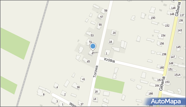Dubiny, Torowa, 47, mapa Dubiny