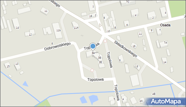 Gąbin, Topolowa, 3A, mapa Gąbin