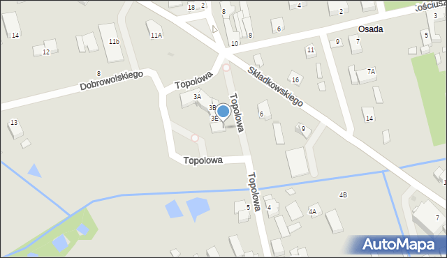 Gąbin, Topolowa, 3G, mapa Gąbin