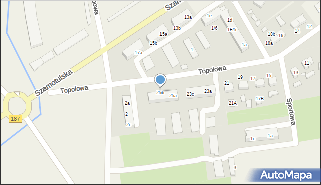 Gałowo, Topolowa, 25b, mapa Gałowo