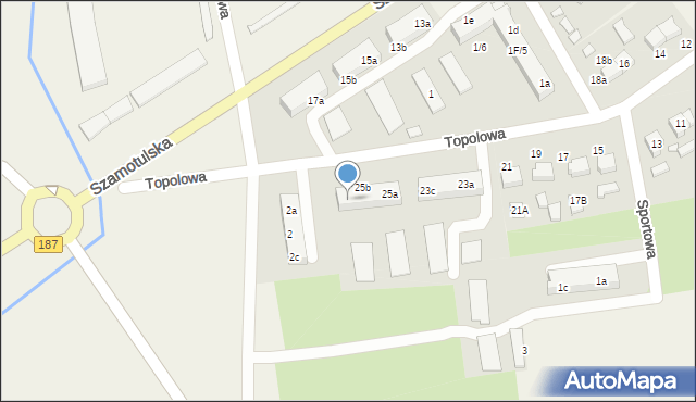 Gałowo, Topolowa, 25c, mapa Gałowo