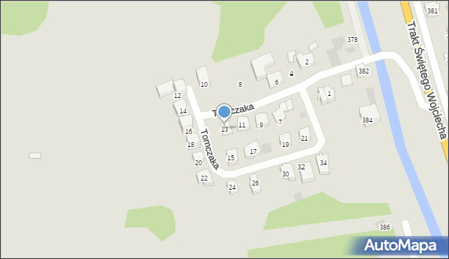 Gdańsk, Tomczaka Ryszarda, 13, mapa Gdańska