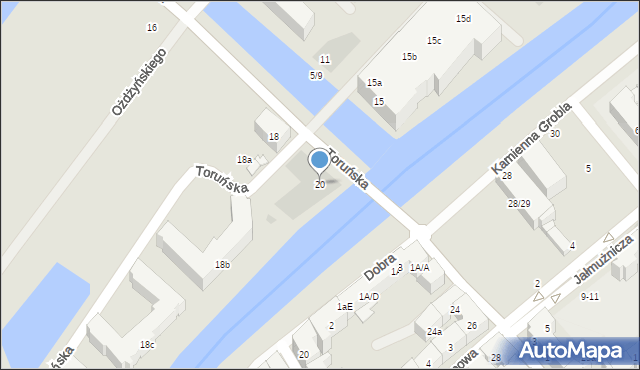 Gdańsk, Toruńska, 20, mapa Gdańska