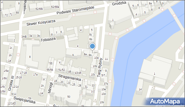 Gdańsk, Tobiasza, 8b, mapa Gdańska