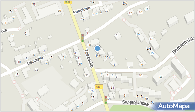 Gliwice, Toszecka, 34a, mapa Gliwic