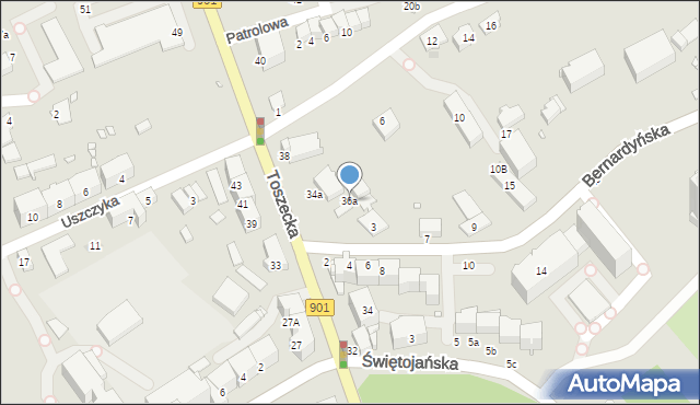 Gliwice, Toszecka, 36a, mapa Gliwic