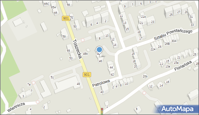 Gliwice, Toszecka, 46A, mapa Gliwic