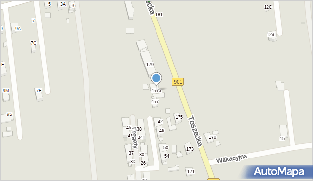 Gliwice, Toszecka, 177a, mapa Gliwic