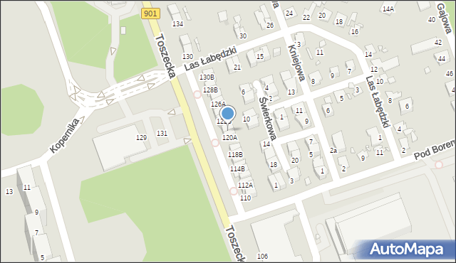 Gliwice, Toszecka, 120B, mapa Gliwic