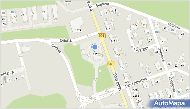 Gliwice, Toszecka, 135, mapa Gliwic