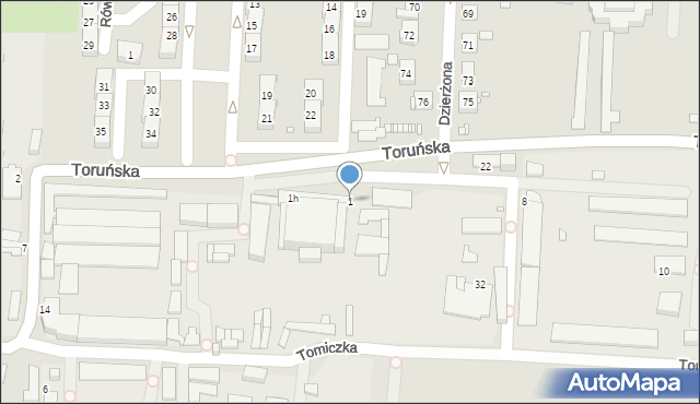 Gliwice, Toruńska, 1, mapa Gliwic