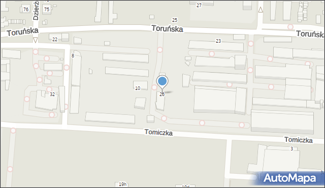 Gliwice, Toruńska, 26, mapa Gliwic