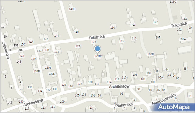 Gliwice, Tokarska, 123B, mapa Gliwic