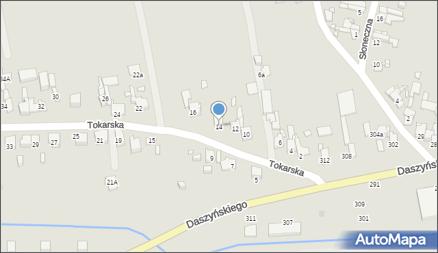 Gliwice, Tokarska, 14, mapa Gliwic