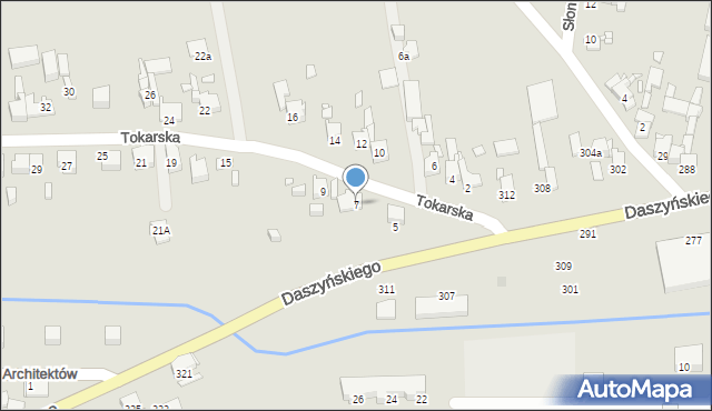 Gliwice, Tokarska, 7, mapa Gliwic