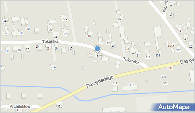 Gliwice, Tokarska, 9, mapa Gliwic