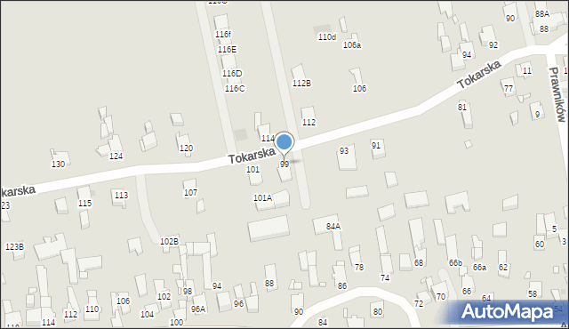 Gliwice, Tokarska, 99, mapa Gliwic