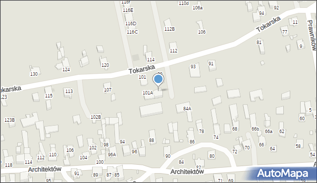 Gliwice, Tokarska, 99A, mapa Gliwic