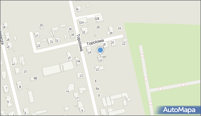 Gniezno, Topolowa, 12a, mapa Gniezna