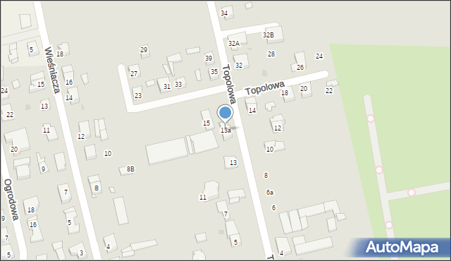 Gniezno, Topolowa, 13a, mapa Gniezna