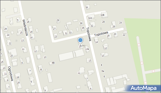 Gniezno, Topolowa, 15, mapa Gniezna