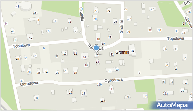 Grotniki, Topolowa, 16, mapa Grotniki