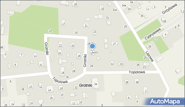 Grotniki, Topolowa, 27, mapa Grotniki