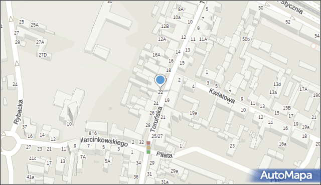 Grudziądz, Toruńska, 22, mapa Grudziądza
