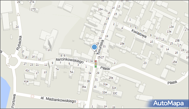 Grudziądz, Toruńska, 30, mapa Grudziądza