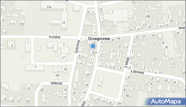 Grzegorzew, Toruńska, 3, mapa Grzegorzew