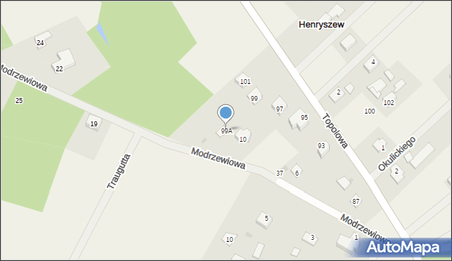 Henryszew, Topolowa, 99A, mapa Henryszew