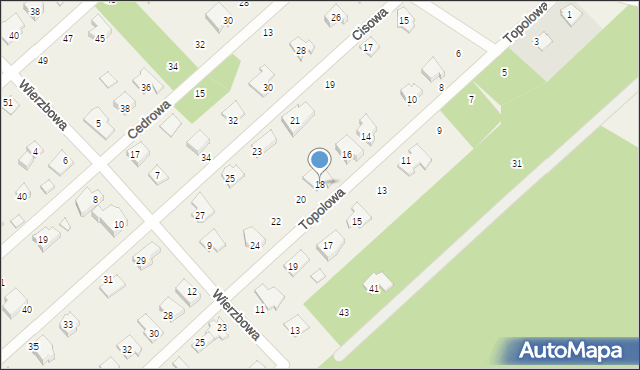 Hipolitów, Topolowa, 18, mapa Hipolitów