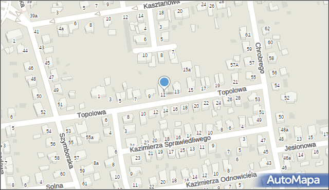 Inowrocław, Topolowa, 11b, mapa Inowrocławia