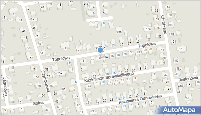 Inowrocław, Topolowa, 12, mapa Inowrocławia