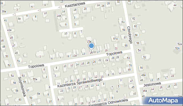 Inowrocław, Topolowa, 15, mapa Inowrocławia